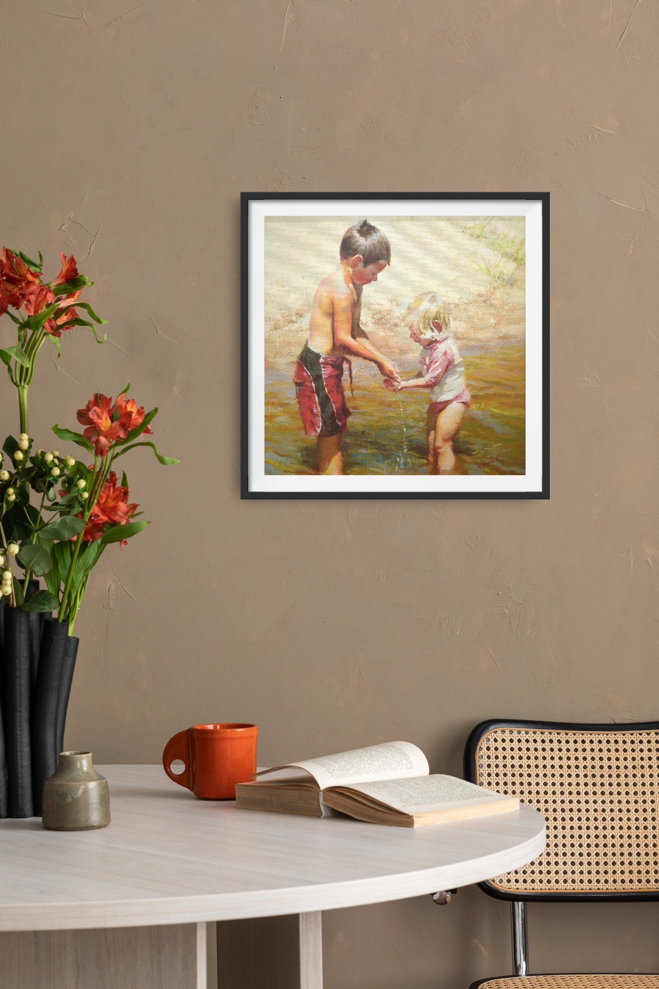 Streamside Playtime by Chuck Marshall