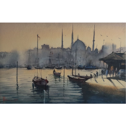 First Light of Dawn over Yumuna by Pintu Sengupta