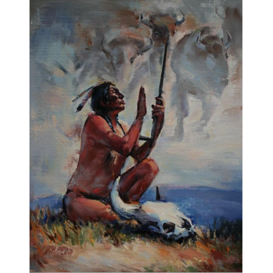 Native American in Prayer by Patricia Bellerose