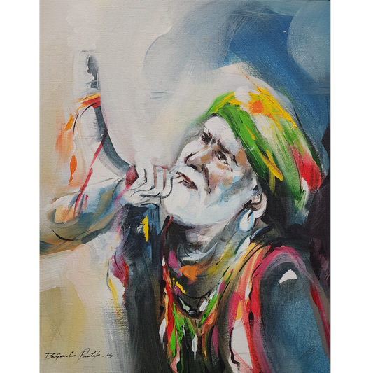 Sadhu Blowing Horn by Bijendra Pratap