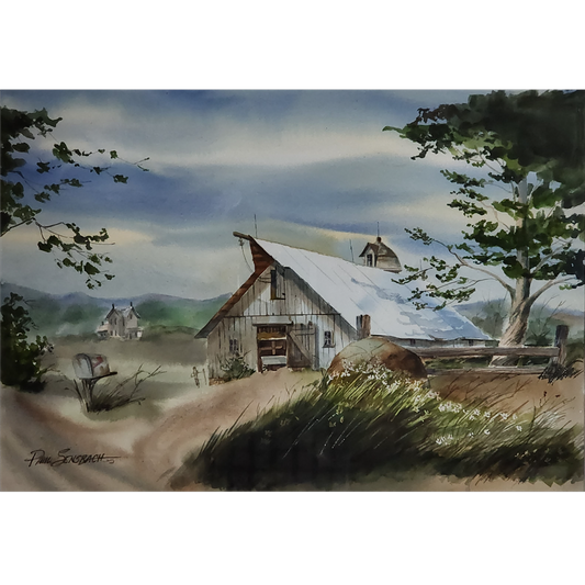 Barn with a Slanted Roof by Paul Sensbach