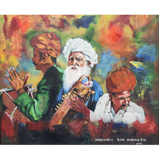 Three Hindu Men with Instruments by Sreenivasa Makineedi