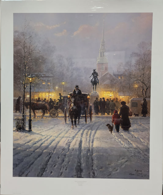 Winter Evening in Old Boston by G. (Gerald Harvey Jones) Harvey