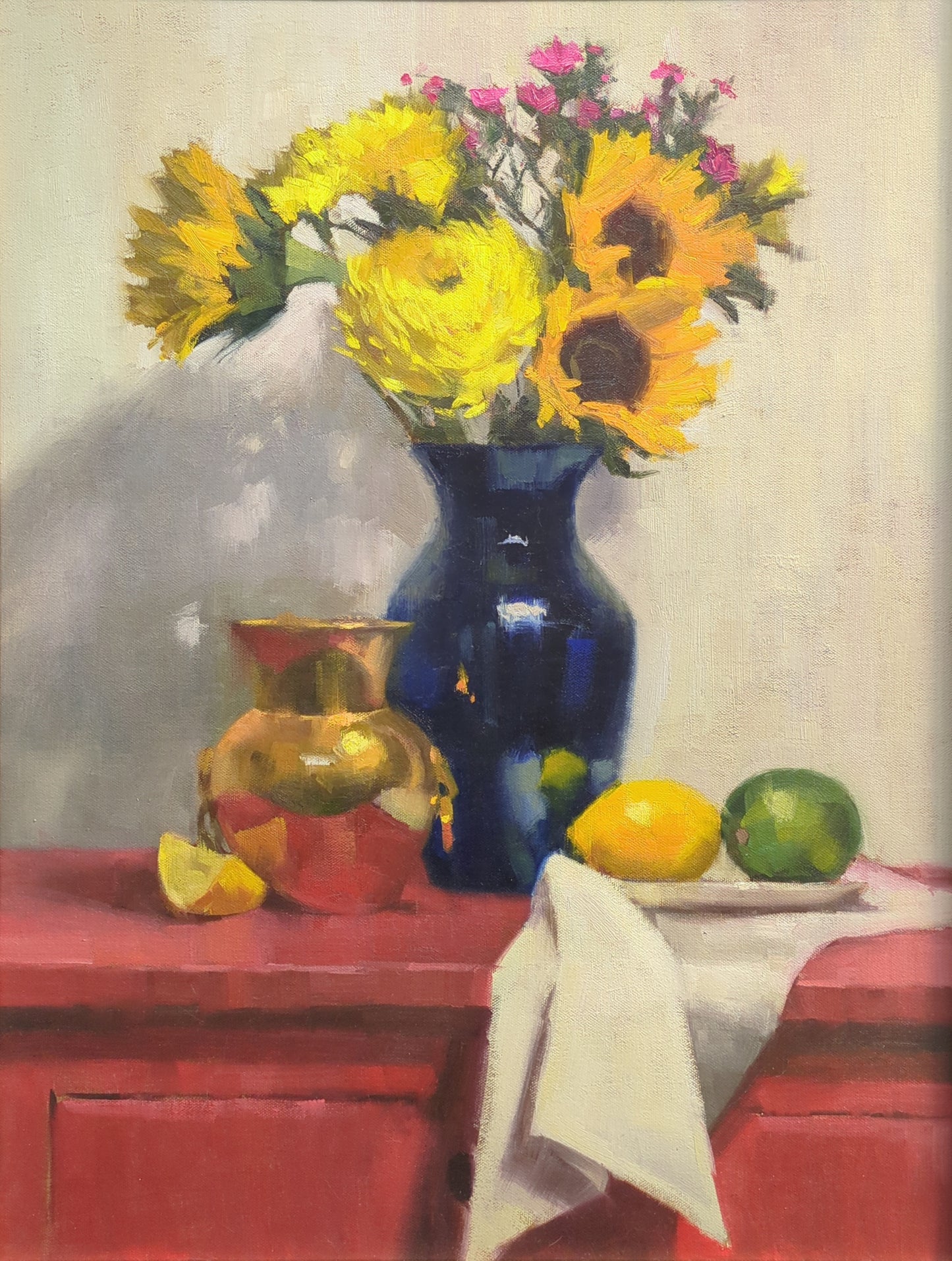 Cobalt and Sunflowers by Ann Grimaldi