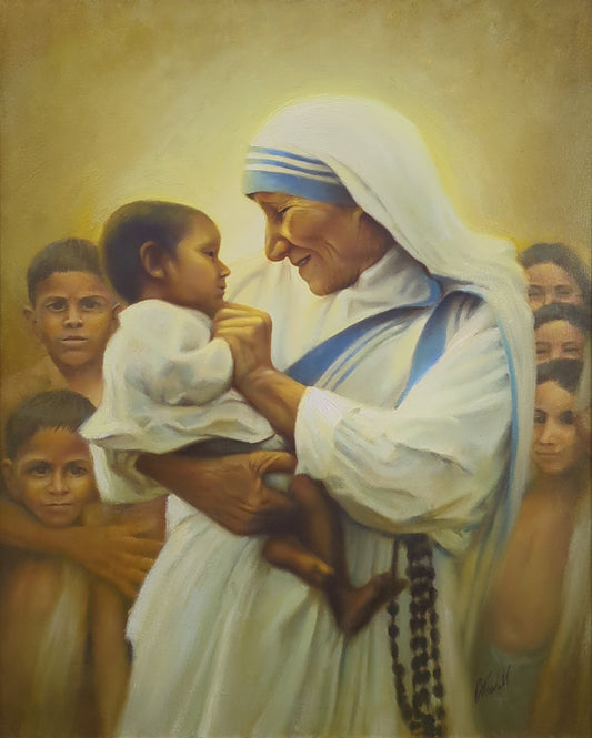 Mother Teresa and Child by Chuck Marshall