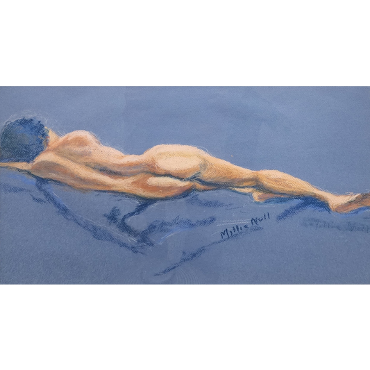 Nude on Blue by Millie Null